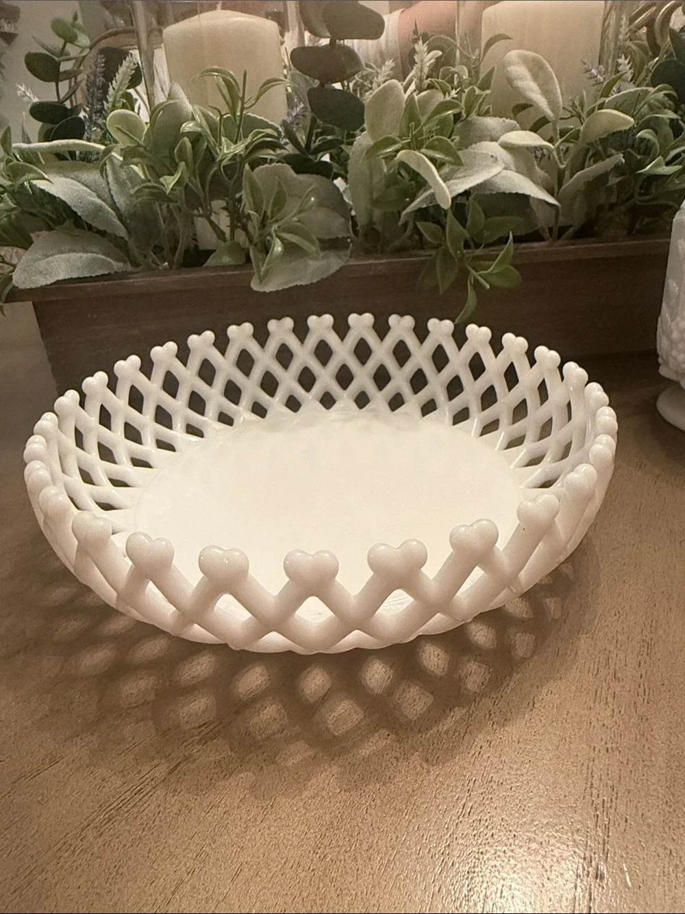 Westmoreland White Lattice Milk Glass Bowl